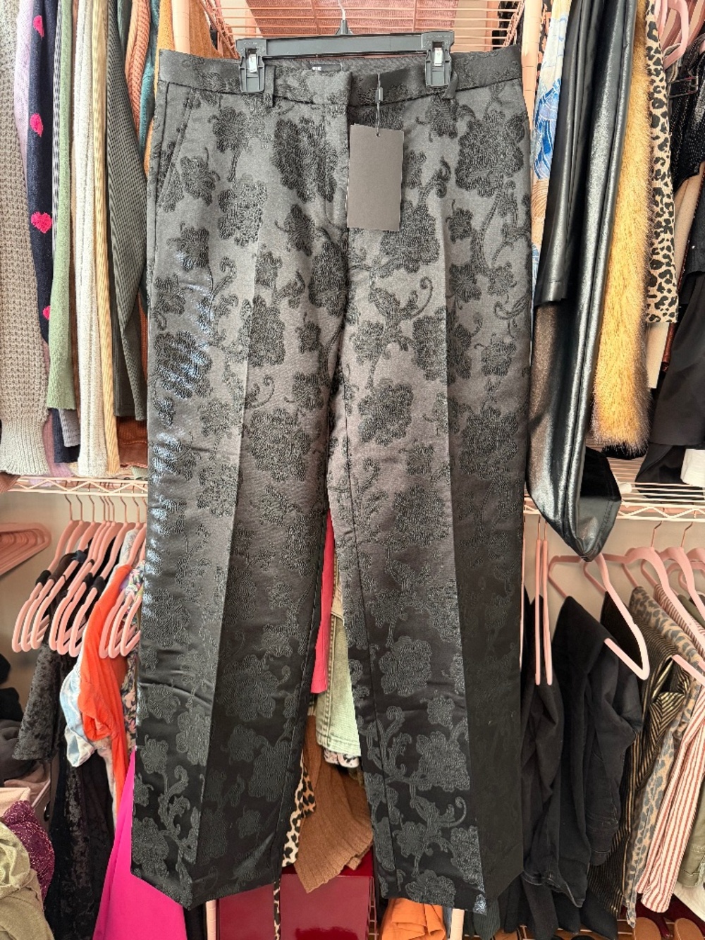 NWT The Kooples Black Floral Women’s Trousers | $385 MSRP - Picture 2 of 5